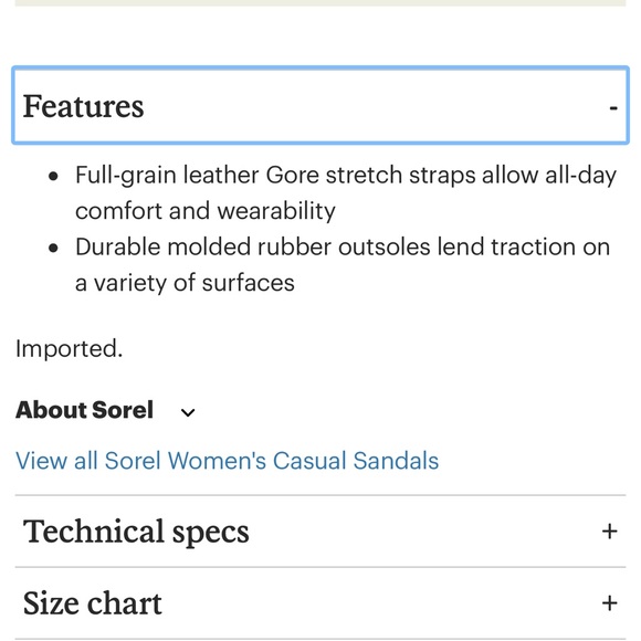 Sorel Ella Leather Sandals - Picture 4 of 5
